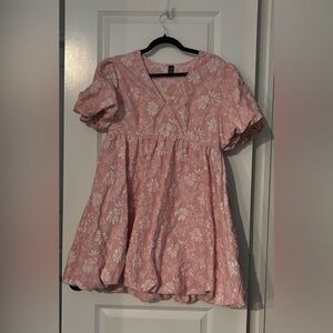 Elegant Pink Floral Women's Dress
